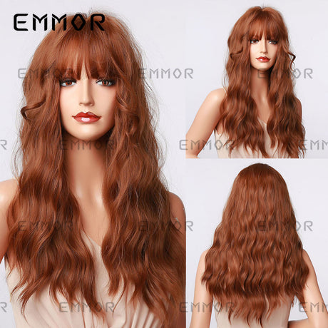 New Qi Liuhai Corn Whisk Small Roll Scottish Primary Color Orange Hair Color Medium And Long Wig