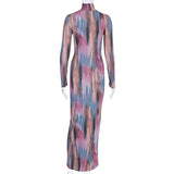 Long sleeve split midi dress