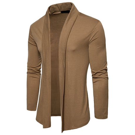 Long sleeve lapel shawl cardigan