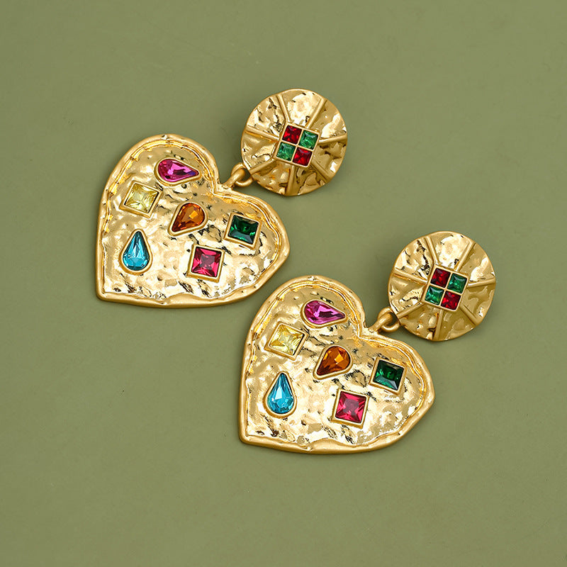 Light Luxury Eardrops Retro Stud Earrings Women