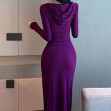 Fashion Long Sleeve Hooded Dress