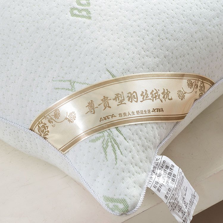 New bamboo fiber feather velvet pillow super soft three-dimensional pillow hotel hotel student single pillow