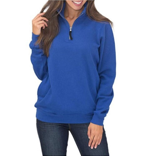 Long sleeve pocket zipper hoodie
