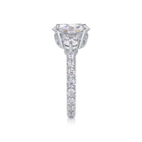 Three-diamond Shining - Set With Top-quality 5-carat Moissanite S925 Silver And Platinum-plated Diamond Wedding Ring. The Ring Can Be Inspected With A Diamond Pen