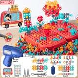 Children Screw Puzzle Toy Assembled Electric Drill DIY Simulation Repair Disassembly Toolbox