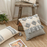 Cotton canvas tassel square pillow case