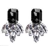 H20 Fashion Jewelry Black Blue Crystal Rhinestone Drop Earrings Red Flower Dangle Earrings Women Luxury Wedding Jewelry