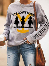Printed pullover long sleeve top