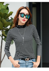 Long sleeve striped bottoming shirt