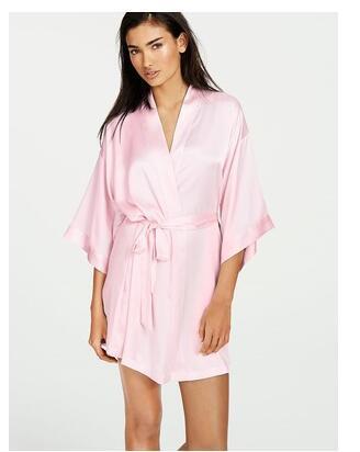 Summer Champagne Chinese Bride Wedding Robe Satin Sleepwear