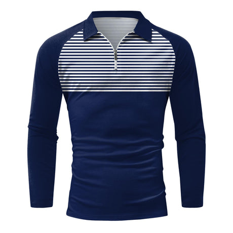 Men's Striped Raglan Shirt Printed Long Sleeve T-shirt