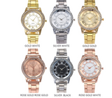 Vansvar Brand Rose Gold Watch Luxury Women Dress Rhinestone Quartz Watch Casual Women Stainless Steel Wristwatches Female Clock