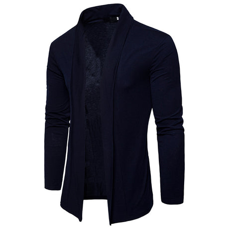 Long sleeve lapel shawl cardigan