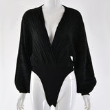 V-neck long sleeve jumpsuit