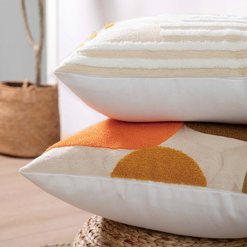 Cotton canvas towel embroidered pillowcase