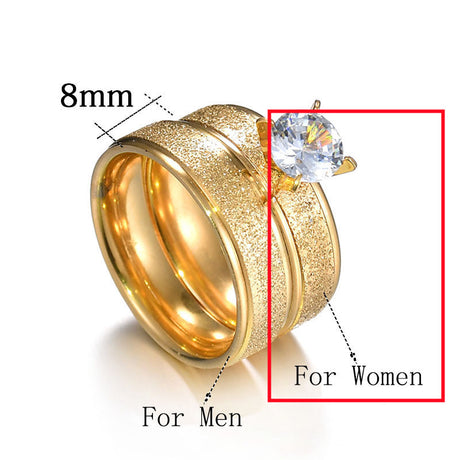 304 stainless steel ring Korean frosted couple
