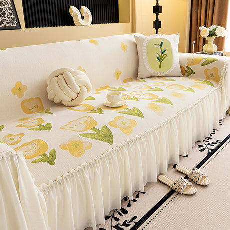 Full Covered High-grade Skirt Sofa Cover French Sofa Cover Cloth
