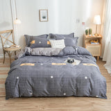 Betræk Sæt Seng Bomuld Quilt Sengetøj Sengetøj Dyne Monteret