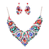 Colorful Bridal Necklace And Earring Set