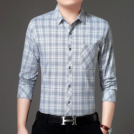 Men's long sleeve plaid shirt