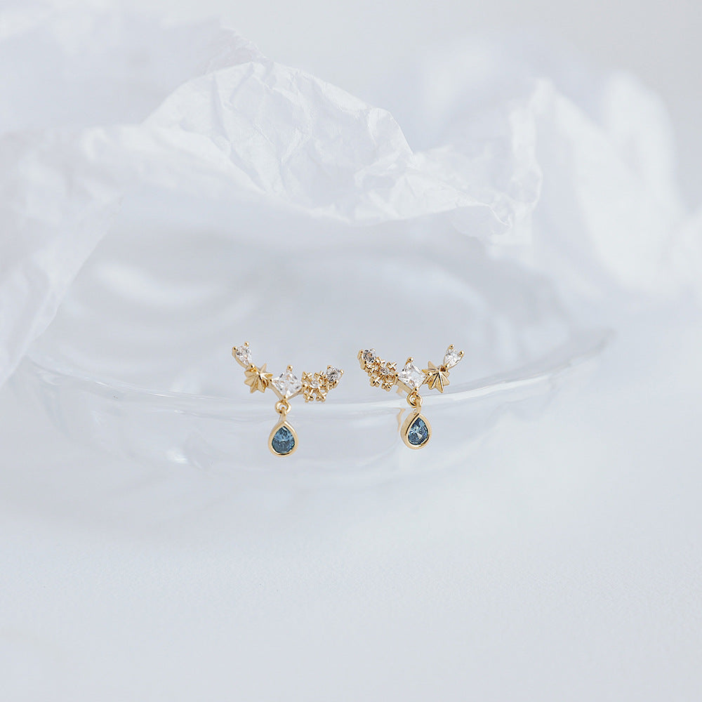 Zircon earrings temperament star earrings