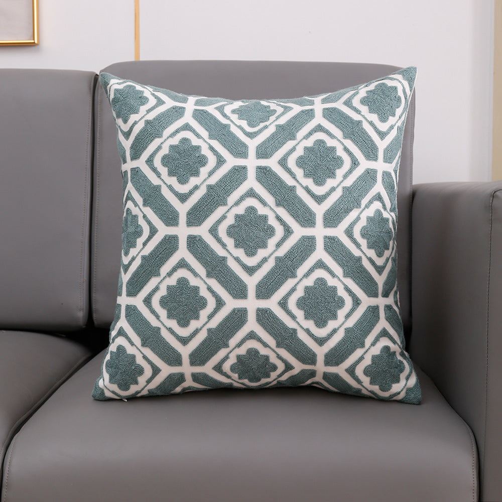 Towel Embroidery Words Pillow Cover Sofa Waist Rest