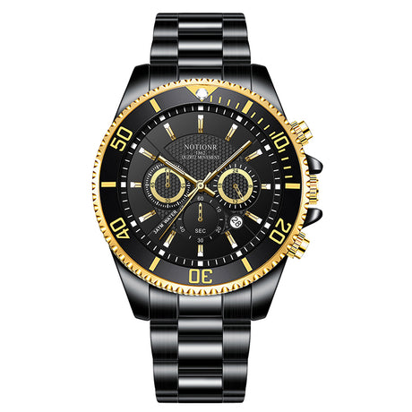 Luxury Gold Green Watch Men's Waterproof Stainless Steel Luminous