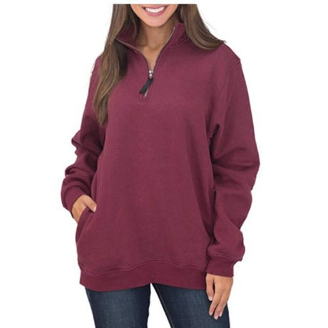 Long sleeve pocket zipper hoodie