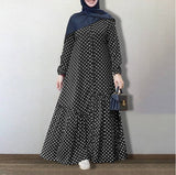 Polka Dot Ruffled Loose Large Sleeve Long Sleeve Dress