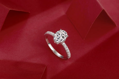 Cinderella - Set With Top-quality Moissanite S925, Silver And Platinum-plated Diamond Wedding Ring. The Ring Can Be Inspected With A Diamond Pen
