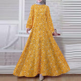 Printed Long Sleeve Vintage Dress