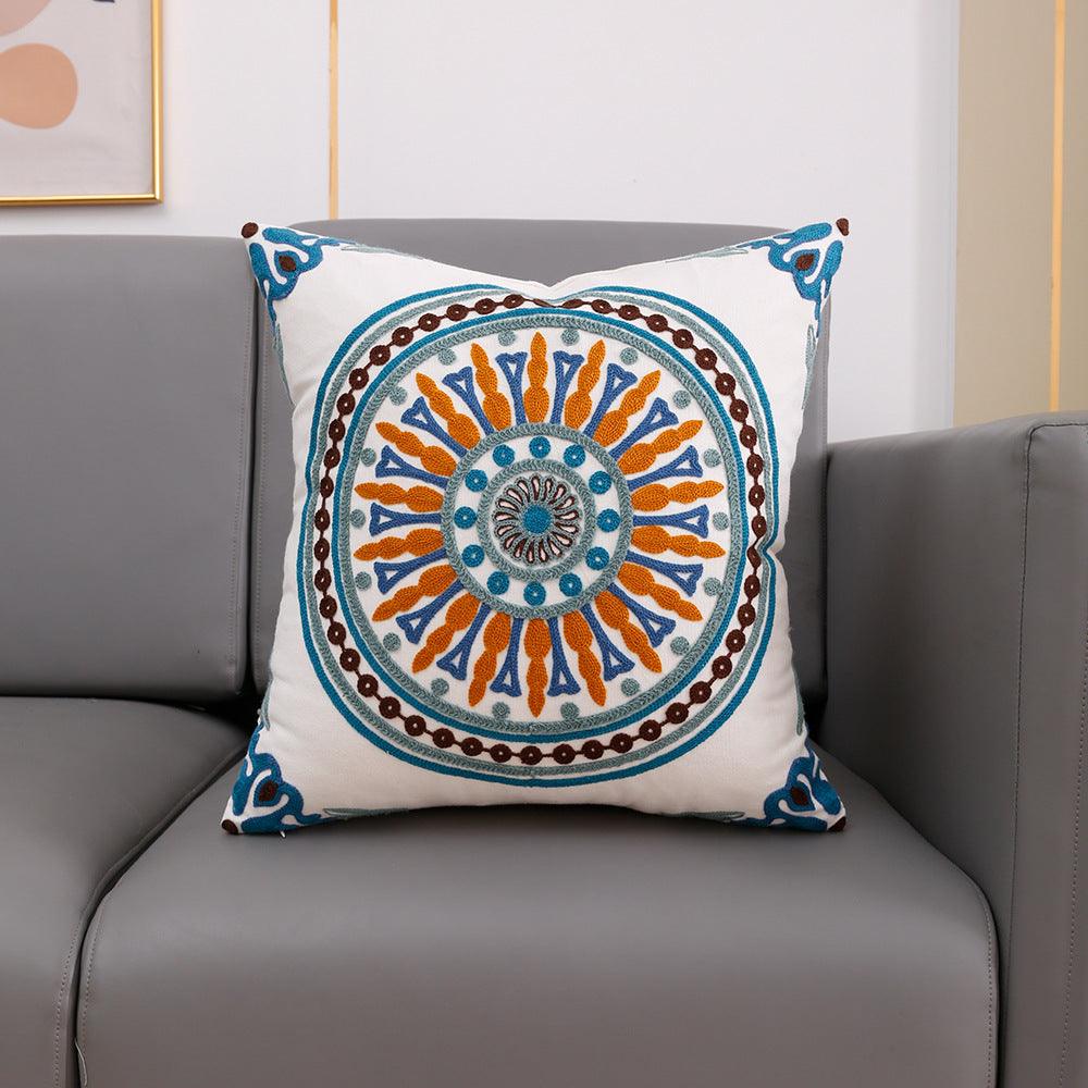 Towel Embroidery Words Pillow Cover Sofa Waist Rest