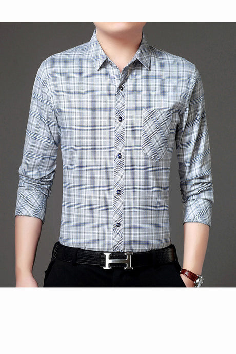 Men's long sleeve plaid shirt