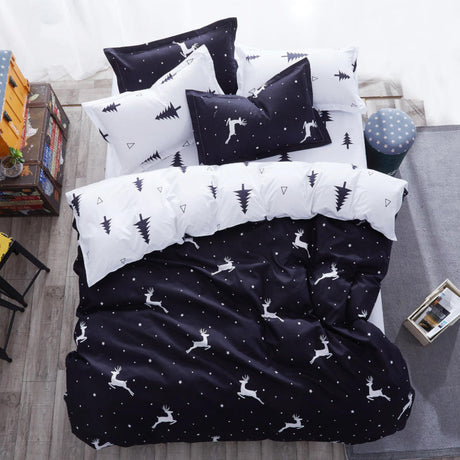 Brushed Four-piece Aloe Vera Cotton Bed Sheet Quilt Cover