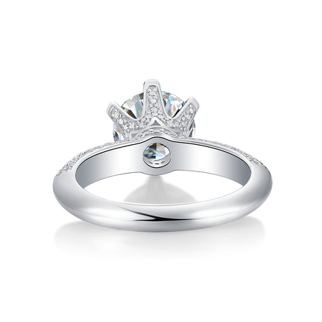 The Destination Of Love - A Wedding Ring Set With 1-carat, 3-carat And 5-carat Top-quality Moissanite S925 Silver And Platinum-plated Diamond. The Ring Can Be Inspected With A Diamond Pen