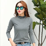 Long sleeve striped bottoming shirt