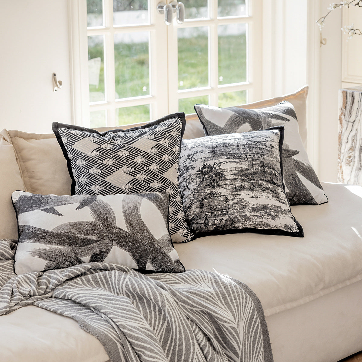 Sofa Pillow Cases Bedside Cushion Lumbar Pillow