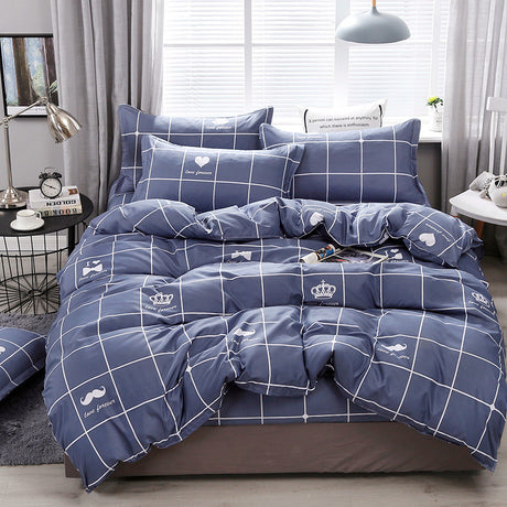 Brushed Four-piece Aloe Vera Cotton Bed Sheet Quilt Cover