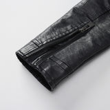 Personalized Trendy Pocket Pu Leather Coat Trendy Men Leather Jacket