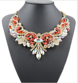 Diamond Alloy Flower Necklace For Women