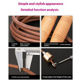 Fitness Weight Loss Exercise Slimming And Fat Burning Cowhide String Beech Handle Skipping Rope