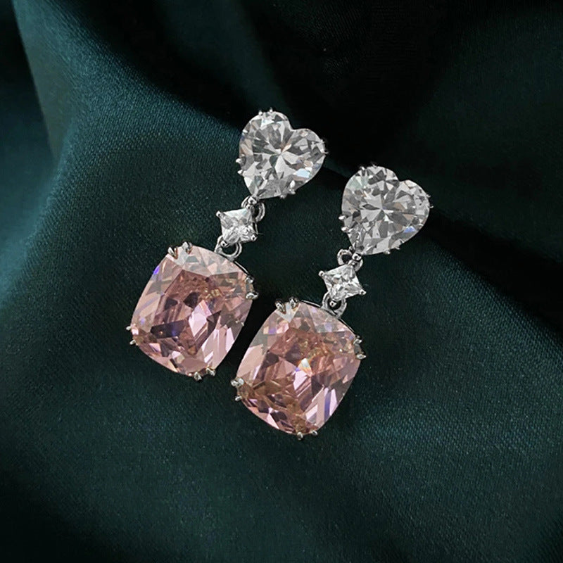 Light Luxury Style Zircon Earrings Women Fashion Colorful Earrings Jewelry