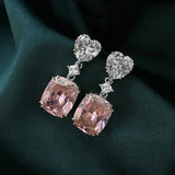 Light Luxury Style Zircon Earrings Women Fashion Colorful Earrings Jewelry