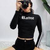 Langærmet sweater med bogstavtryk