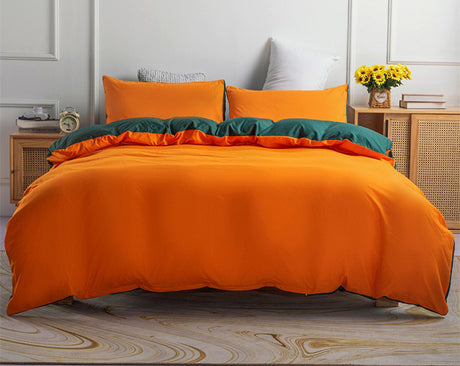 Solid Color Fitted Sheet Four Piece Quilt Cover