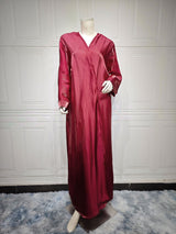 Muslim Bright Silk Satin Batwing Sleeve Robe