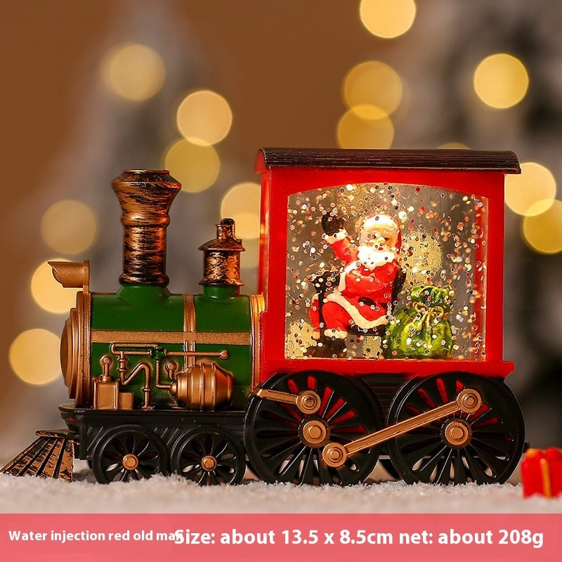 Christmas Train Luminous Interior Water Injection Desktop Decoration