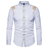 Court embroidered long sleeve shirt