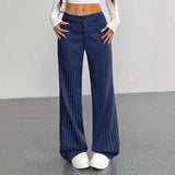 New Women's Korean And Japanese Slim-fit Striped Flared Casual Pants