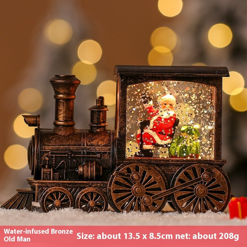 Christmas Train Luminous Interior Water Injection Desktop Decoration